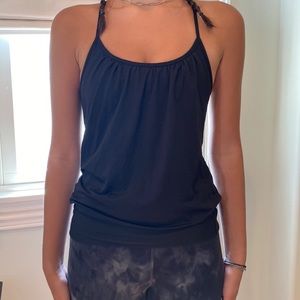 black lulu lemon tank top with built in bra